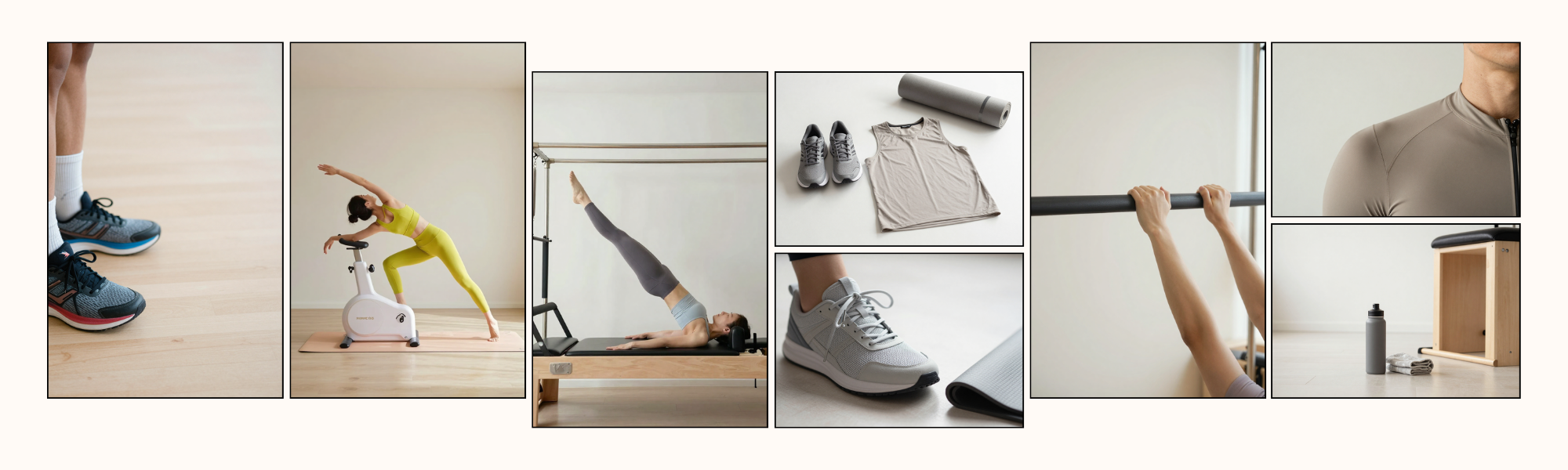 Athlete performing dynamic cross-training exercises using Pilates equipment for running, golf and cycling condition.
